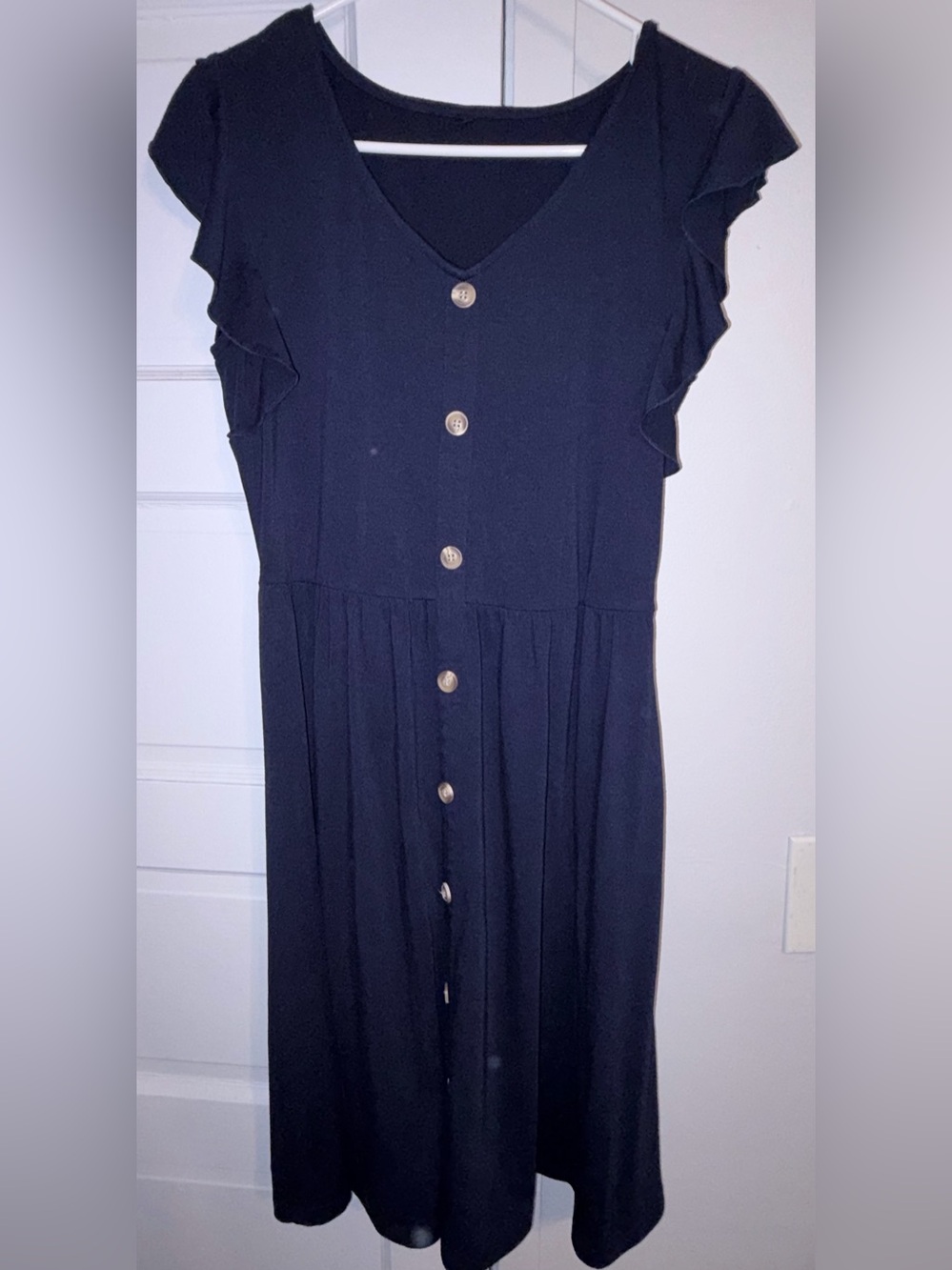 Women's Button Front Dress in Blue